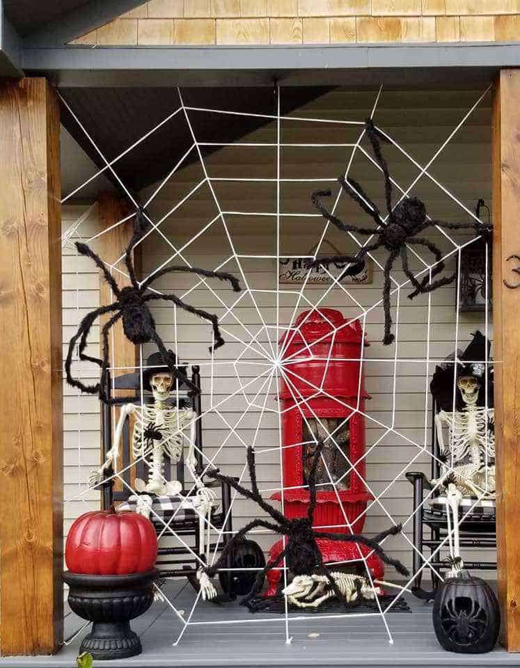 Halloween Decor Manufactured Home Porch Decor Huge Spider Web