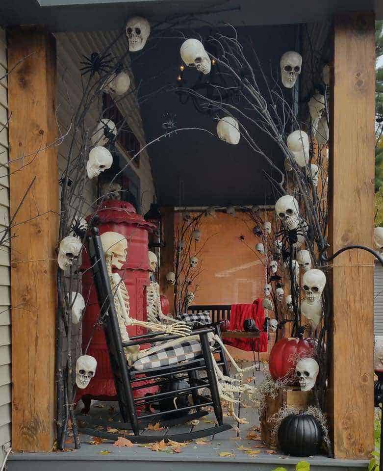 Halloween Decor Manufactured Home Porch Decor Skeleton Arch