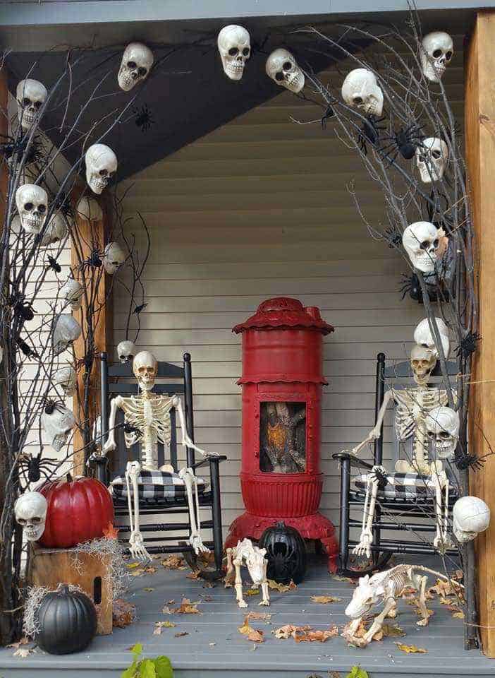 Halloween Decor Manufactured Home Porch Decor Skeletons