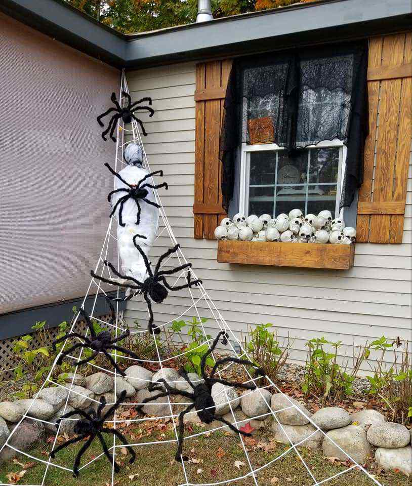 Halloween Decor Manufactured Home Porch Decor Spiders With Man Food