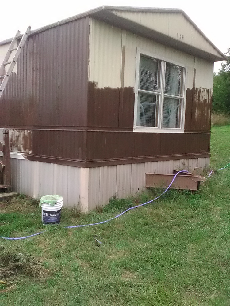 How to Paint Metal Siding on a Mobile Home Painting End of home