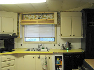 1970's model mobile home kitchen during remodel
