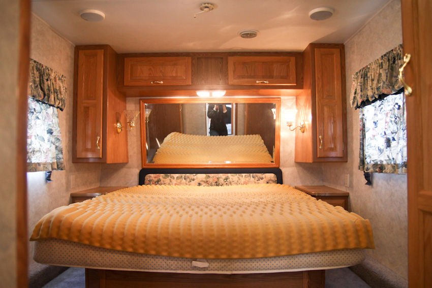 Modern RV Camper Makeover Before Photo of Bedroom