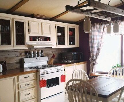 Mobile Home Gets Rustic Farmhouse Kitchen Makeover 1