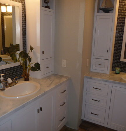 mobile home bathroom before and after-finished look