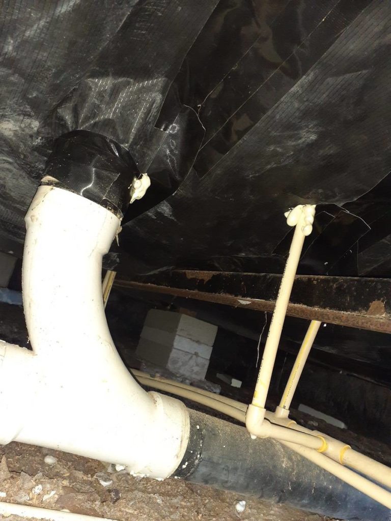 Sealing Around Plumbing Pipes With Belly Baord