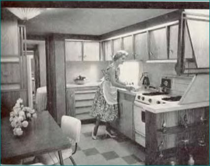 Straight Line Kitchen in an Anderson Mobile Home, 1959