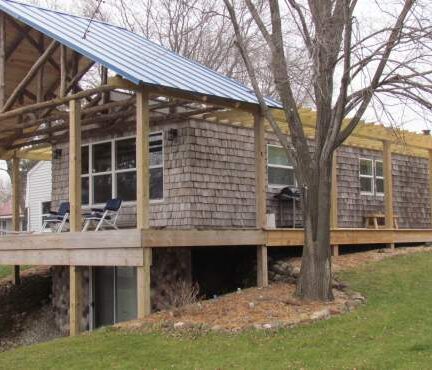 single wide exterior remodel - deck roofing,