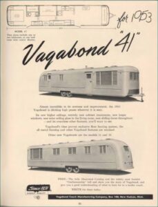 Vagabond 1953 mobile home ad