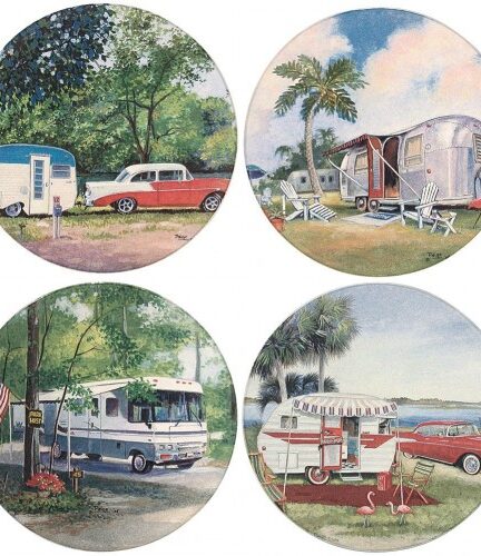 Vintage camper scene coasters gift guide for mobile home fans 500x500