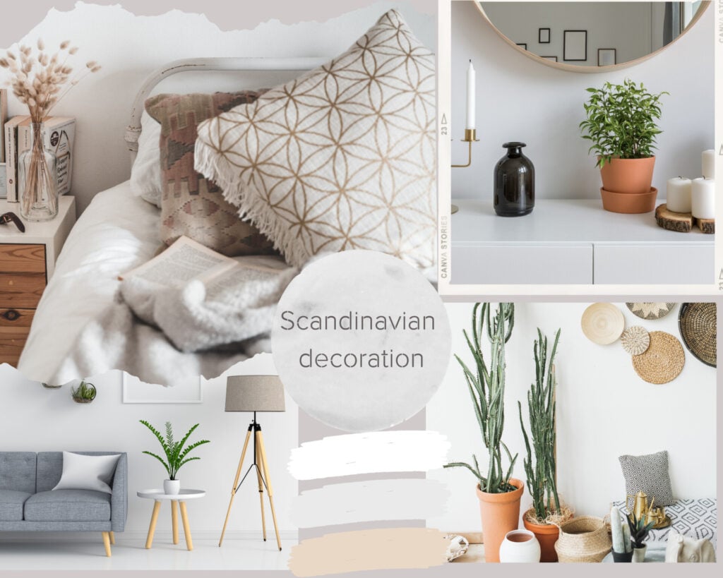 White Beige Scandinavian Decoration Photo Collage