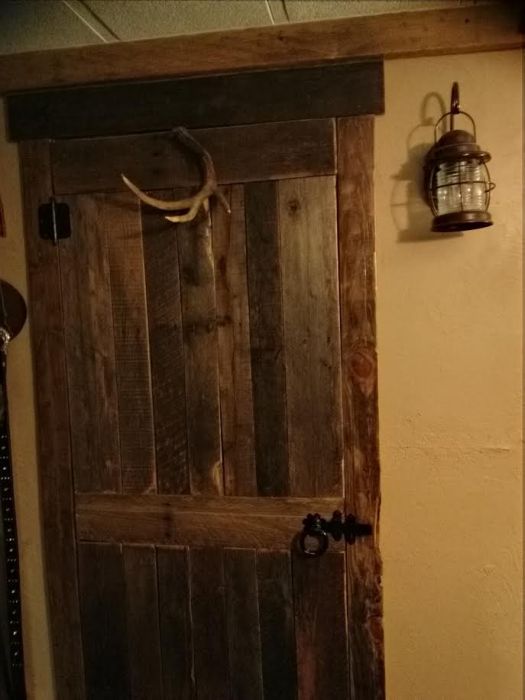 Double Wide get a DIY Rustic Cabin Makeover - unique door