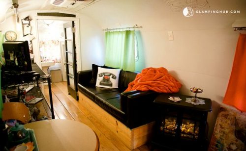 Airstream glamping-longhorn state living area