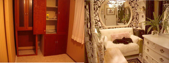 amazing mobile home-before and after foyer