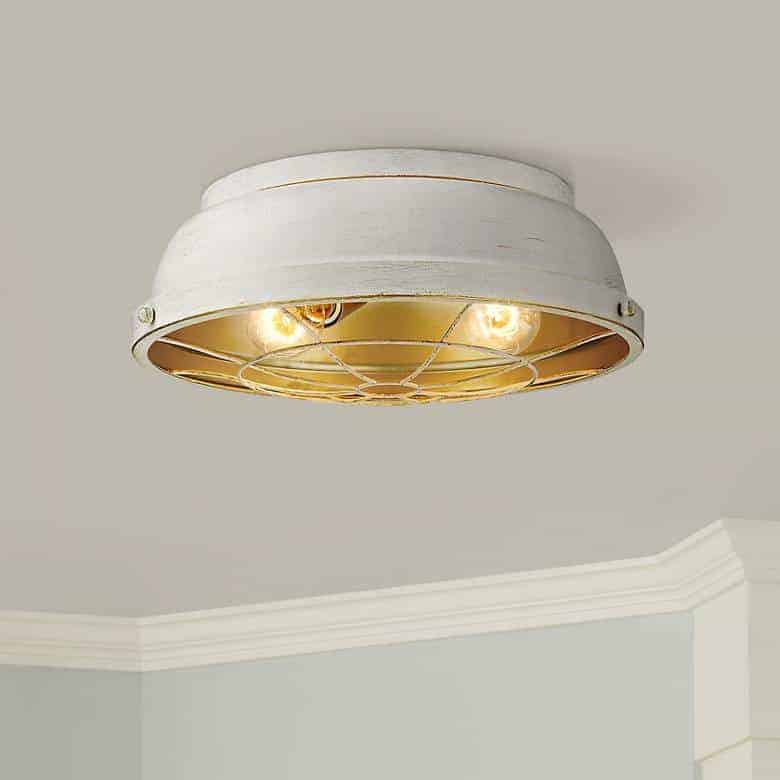 15 Affordable Farmhouse Light Fixtures For Low Ceilings Bartlett french white ceiling light
