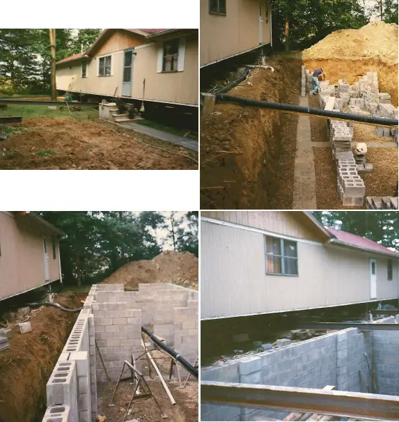 Basement construction for manufactured home