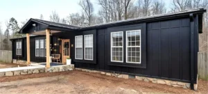 black siding on double wide 1