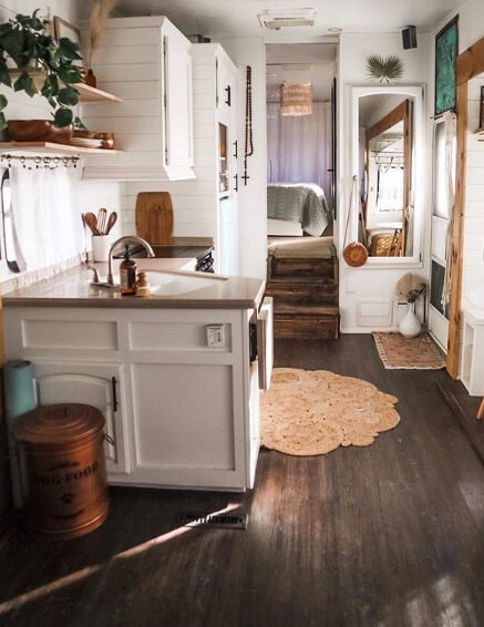 boho chic camper 5th wheel kitchen