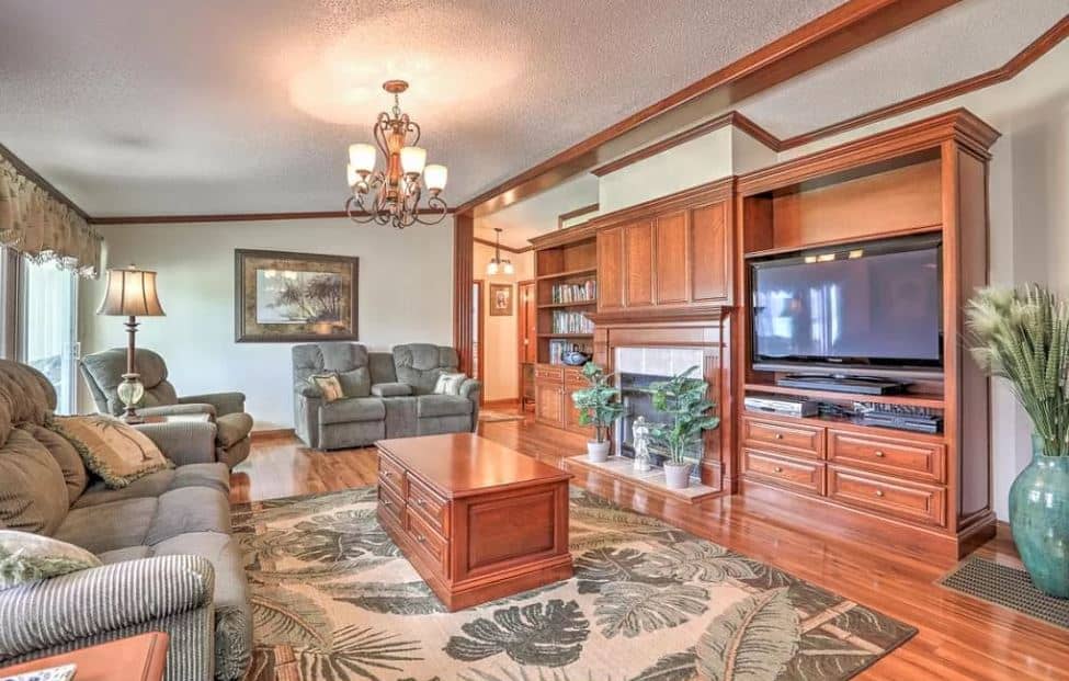 Yes, These Are Manufactured Homes! Brick beauty living room