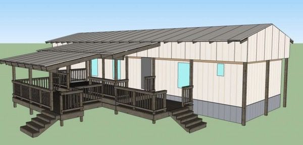 building a mobile home roof over from start to finish - sketchup design 1