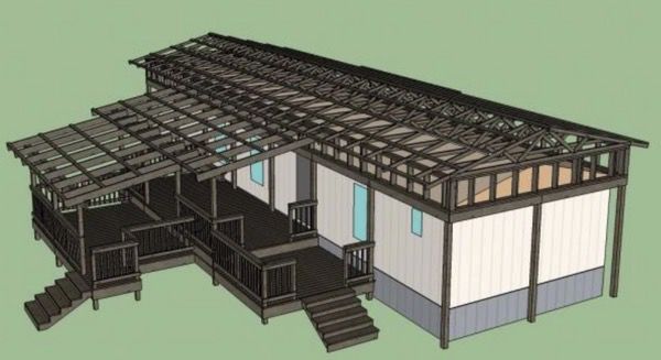 building a mobile home roof over - sketch up design 2