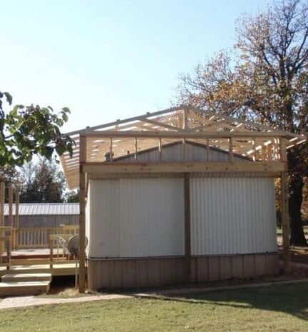 building a self supporting mobile home roof over trusses installed