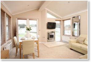 interior of a European mobile home