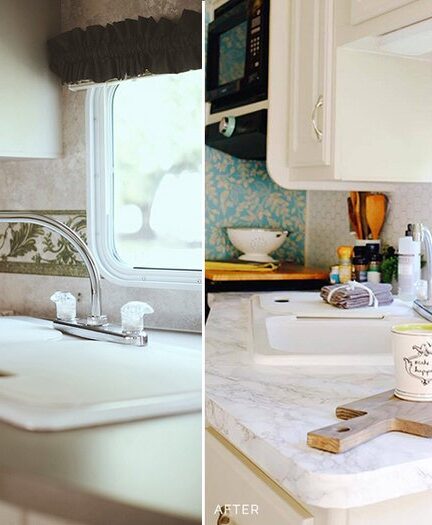 camper decorating ideas-5th wheel sink