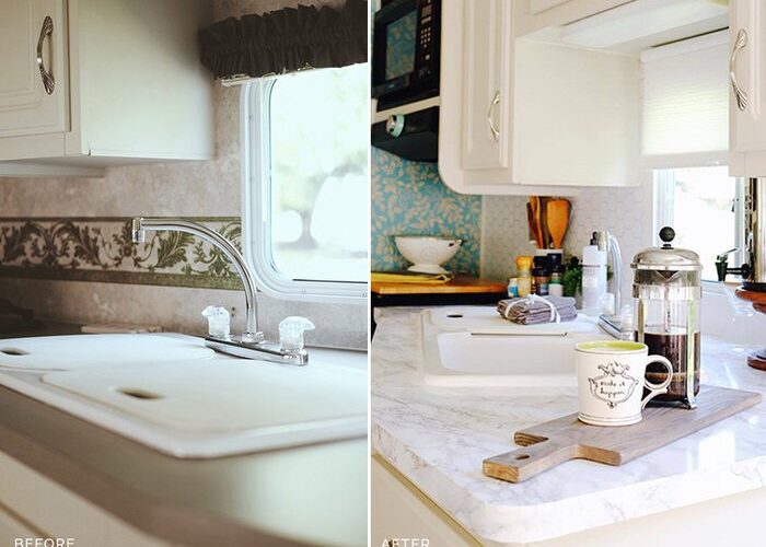 camper decorating ideas-5th wheel sink
