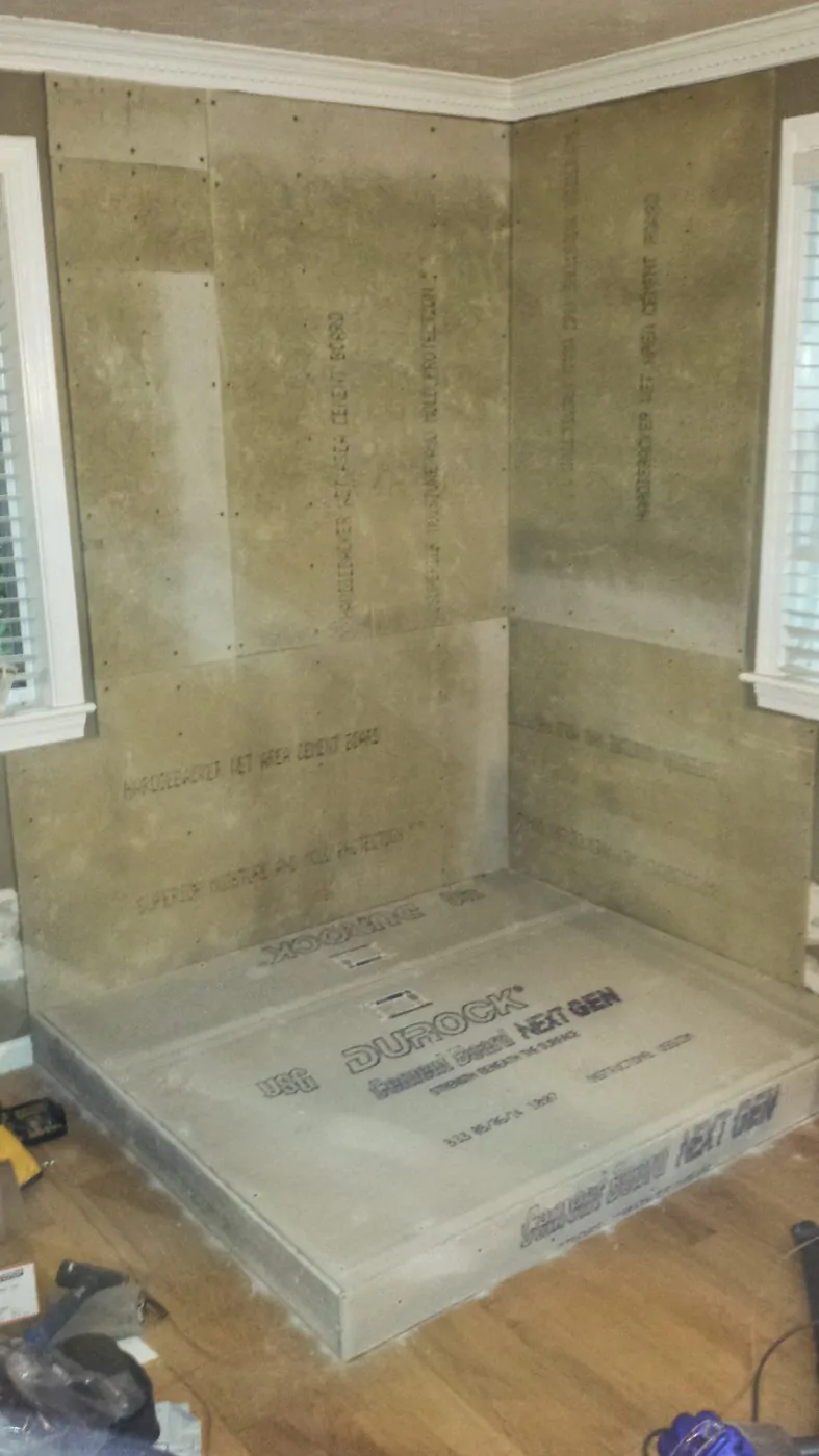 cement board added for wood stove installation