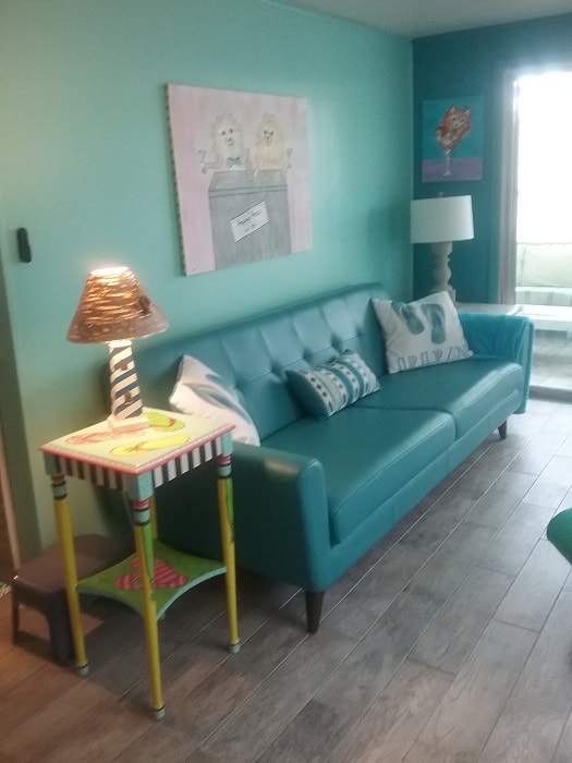 Colorful Fun Beach House Mobile Home Living Room In Blue