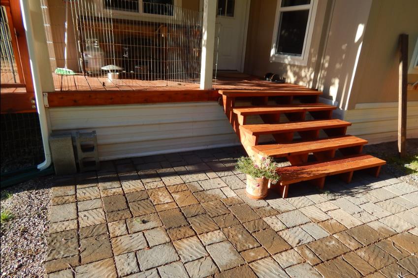 double wide home improvements-double wide deck before skirting