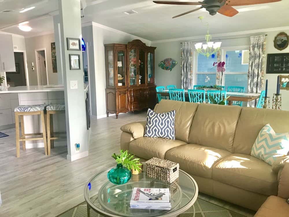 Eclectic Living Room In 1988 Double Wide Manufactured Home