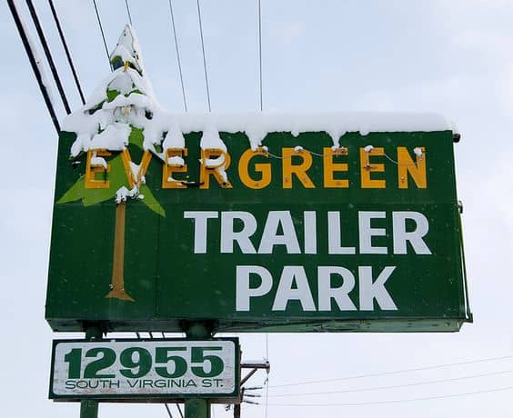 Evergreen Trailer Park Sign