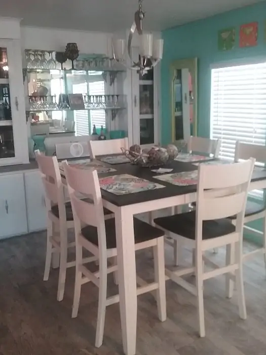 Fun Beach House Mobile Home Dining Room