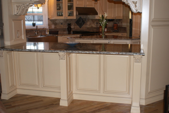 French Country Gourmet Kitchen in a Manufactured Home - panels and molding