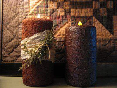 grungy candel DIY tutorial - primitive country decor