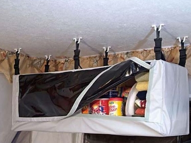 hanging storage in a camper