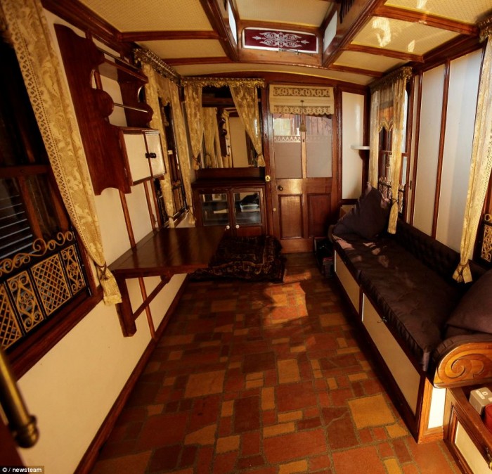 interior of the worlds oldest mobile home; vintage mobile home restoration
