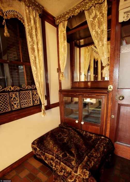 interior of the worlds oldest mobile home, the wanderer; vintage mobile home restoration