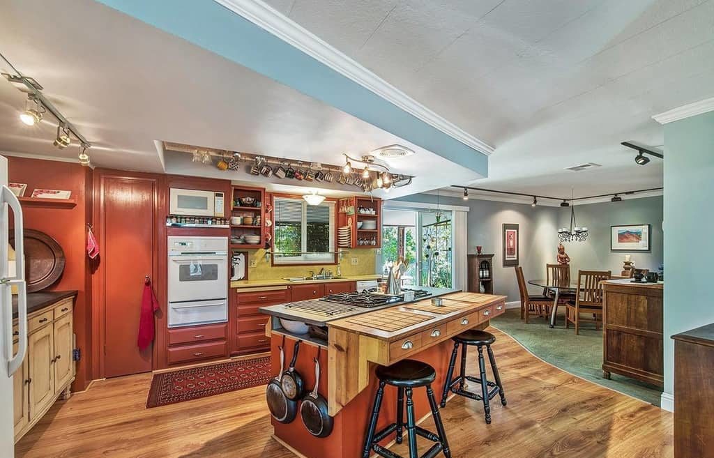 Jaw Dropping Mobile Home Red Kitchen