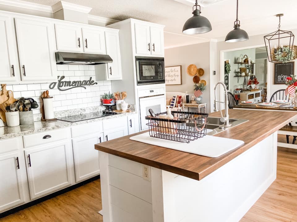 Mobile home remodeling project kitchen after