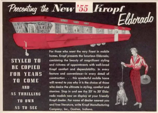 vintage mobile homes-kropf eldorado mobile home 1955