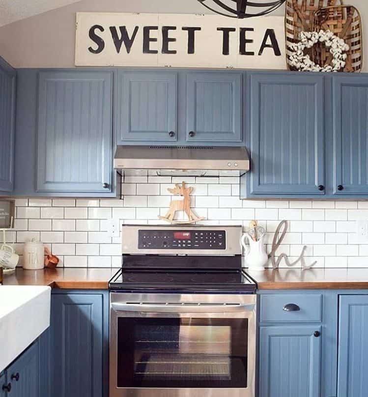 light blue kitchen cabinets
