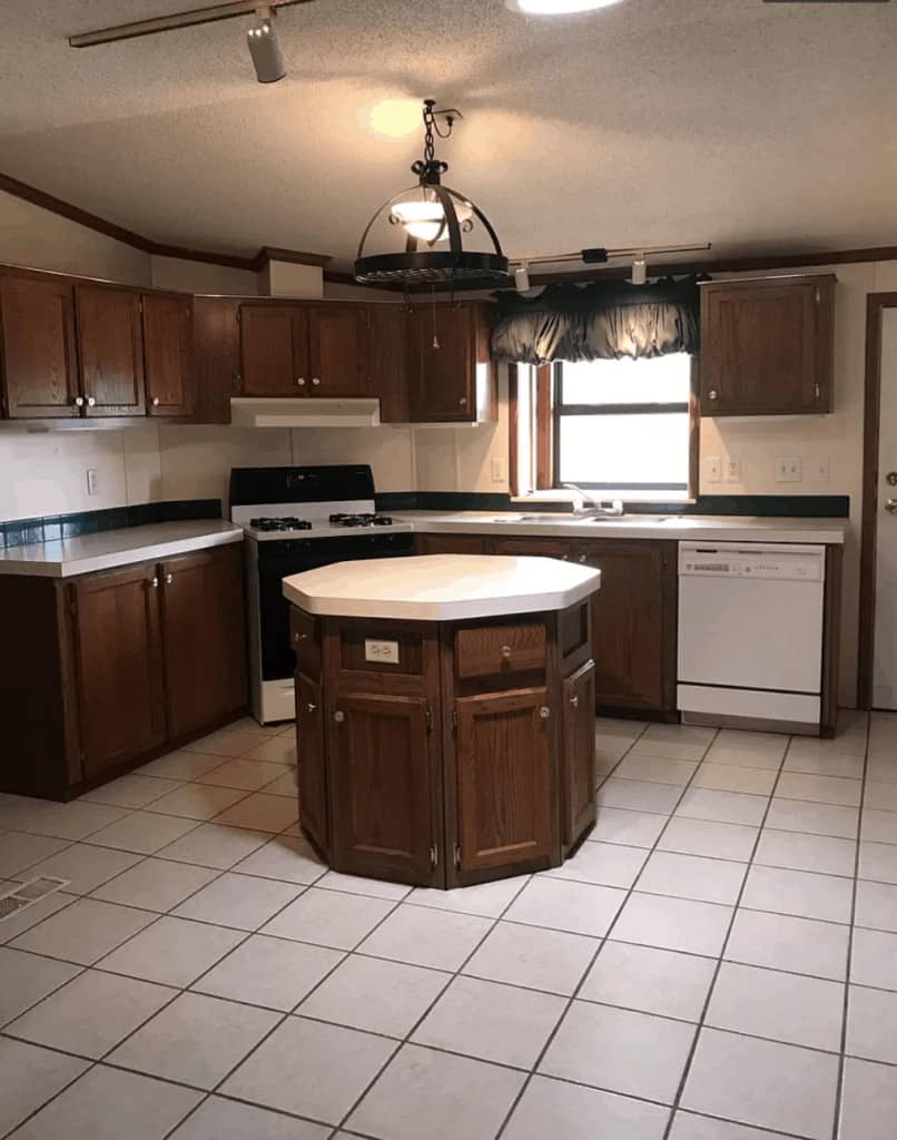 Yes, These Are Manufactured Homes! Log home kitchen 2