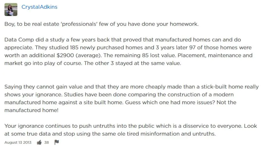 manufactured home discrimination - real estate agents repeating lies