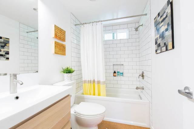 modern manufactured home remodel after - bathroom after