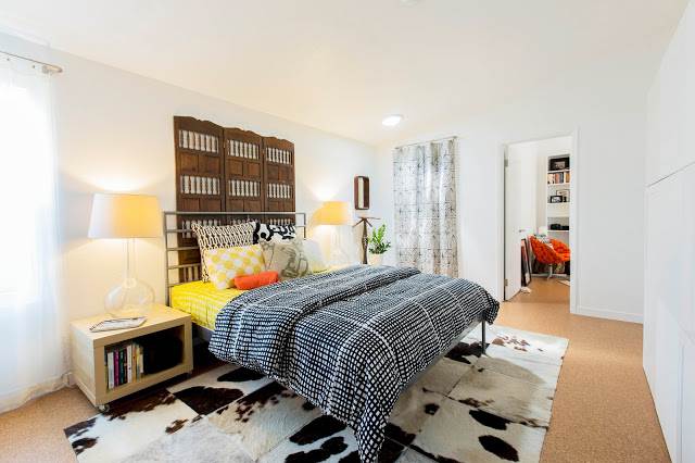 modern manufactured home remodel after - master bedroom after