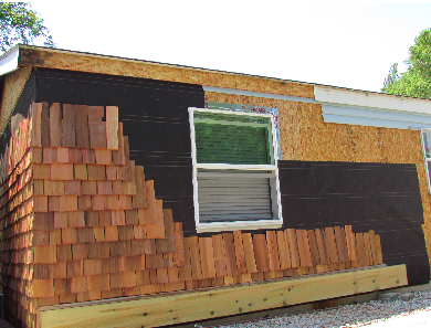 cedar siding on a mobile home