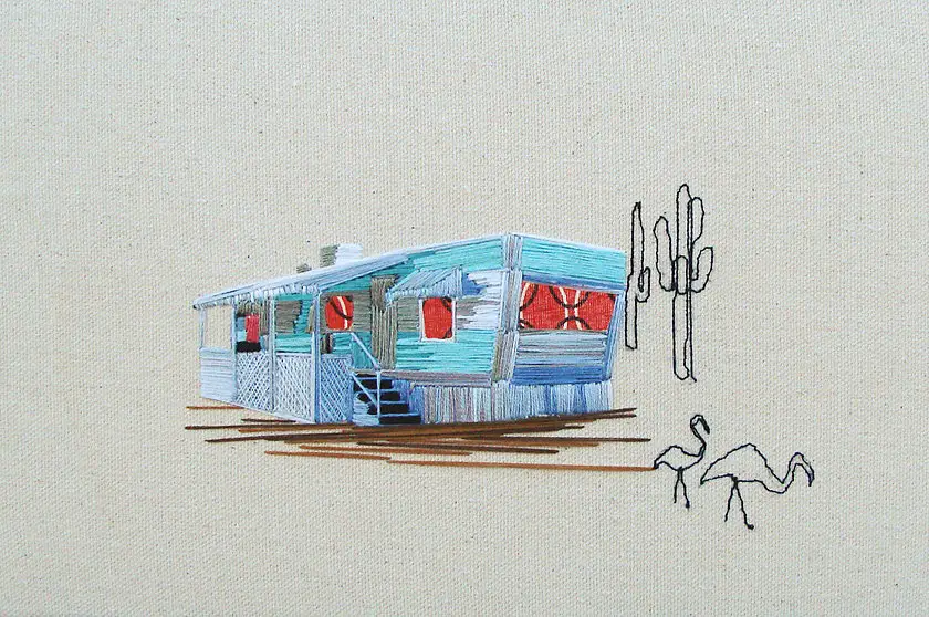 mobile home embroidered art